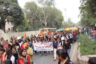 ABVP protests security arrangements at JNU in Delhi