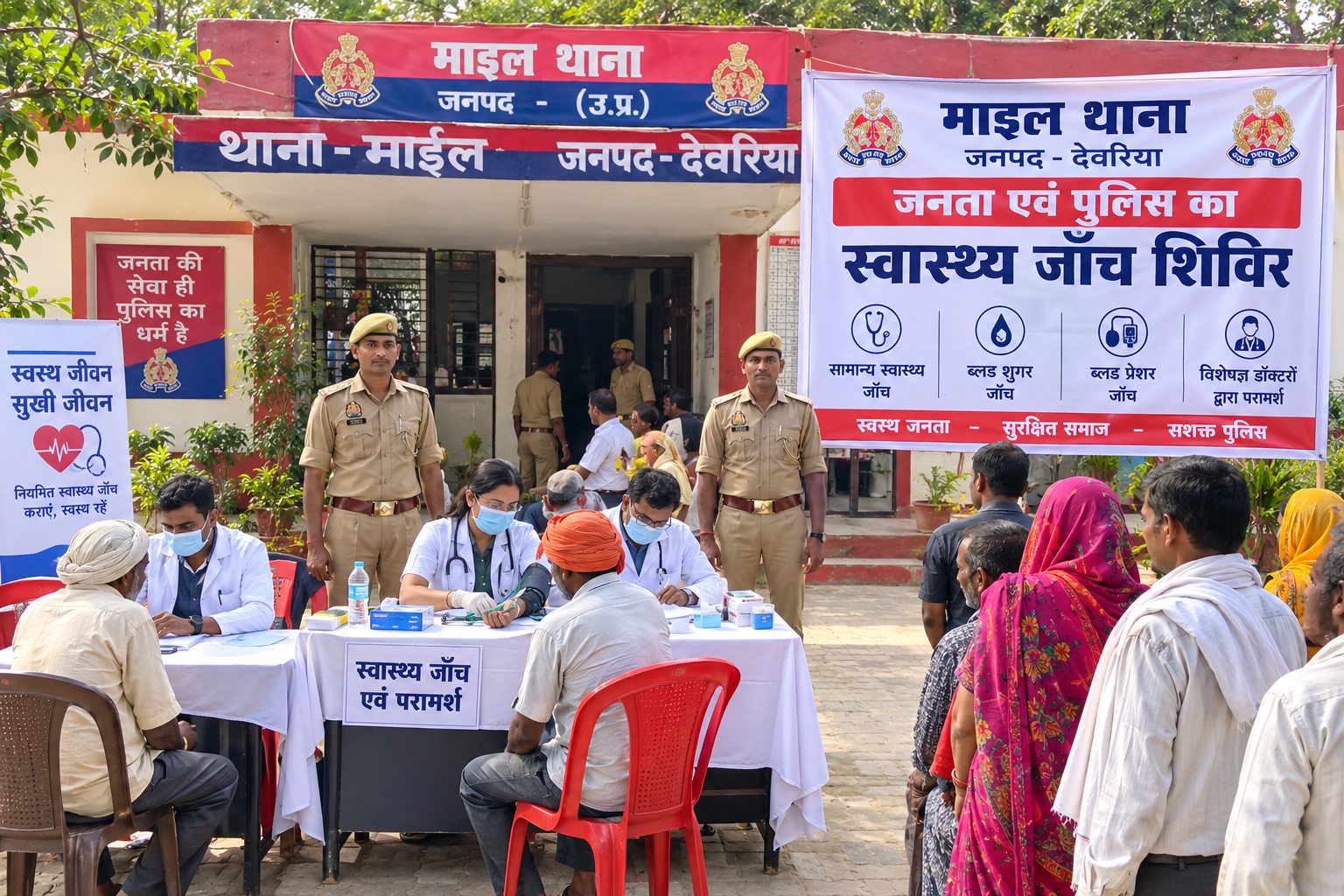 मईल थाने मे लगा स्वास्थ शिविर