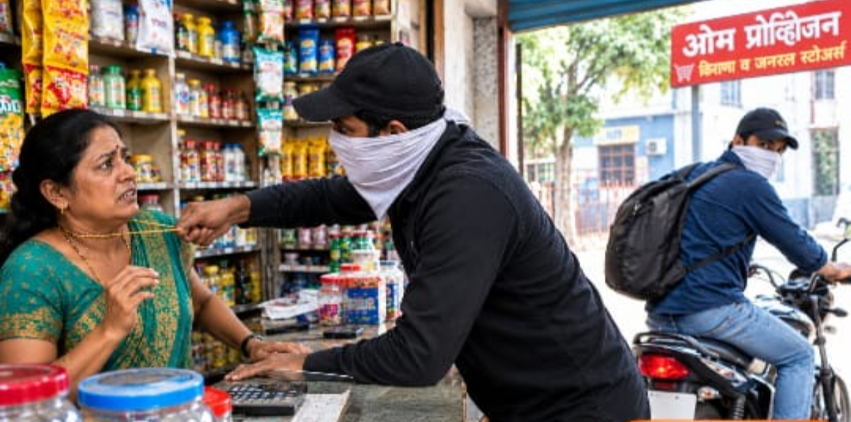 रायसोनी नगरात भरदिवसा चोरीचा थरार; दुकानात घुसून महिलेचे मंगळसूत्र लंपास, दुचाकीवरून चोरट्यांचा पोबारा...!!!